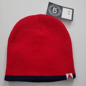 BOSTON Men's Streetwear Red and Navy Beanie play on the Citgo Sign